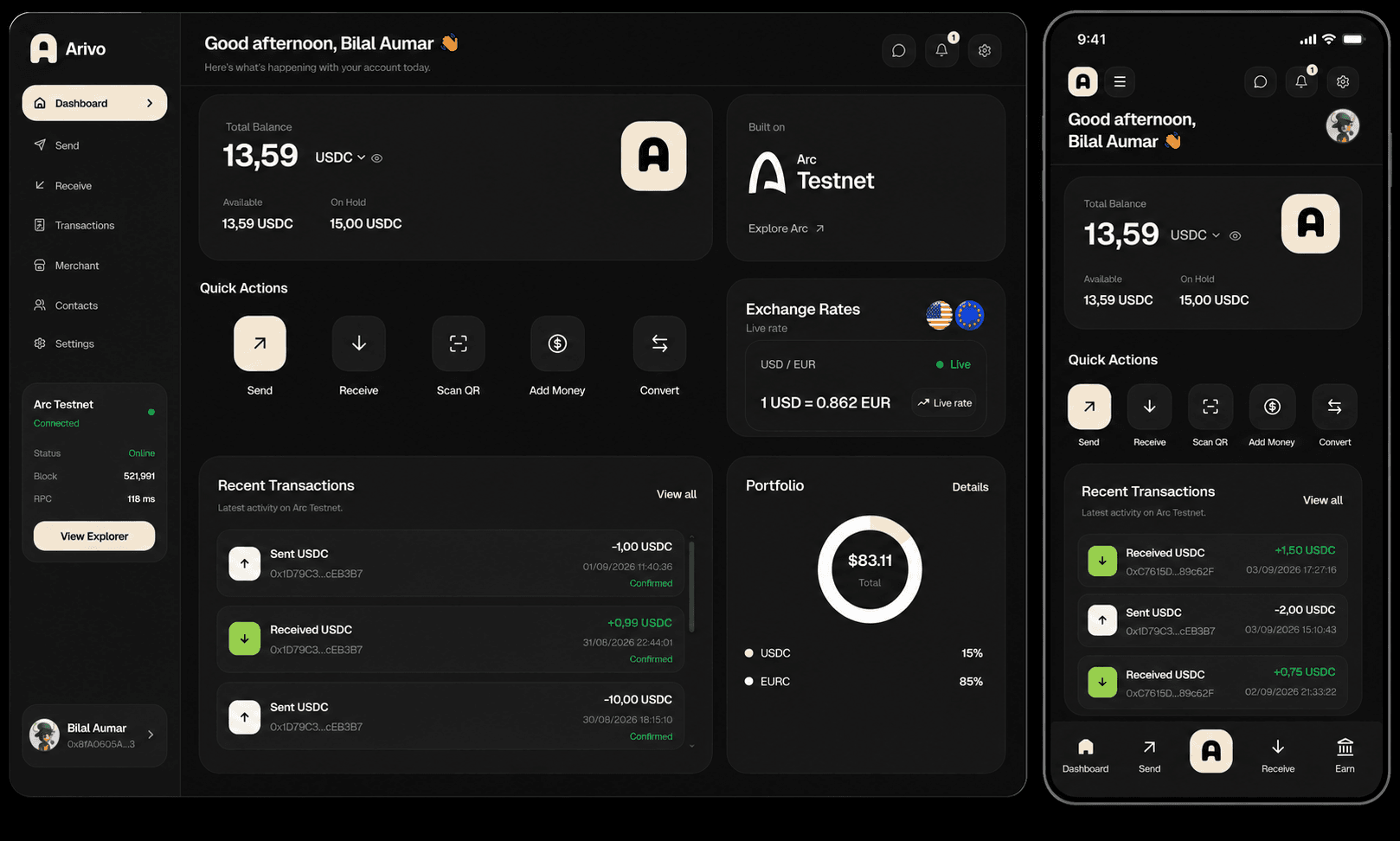 Arivo Dashboard